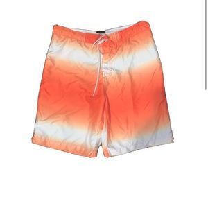 Men’s swim trunks- Size medium. Orange And White